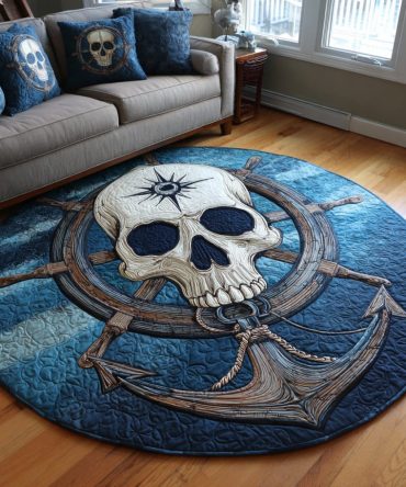 Bone Crusher Pirate Quilted Round Mat