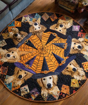 Boo Retriever Quilted Round Mat