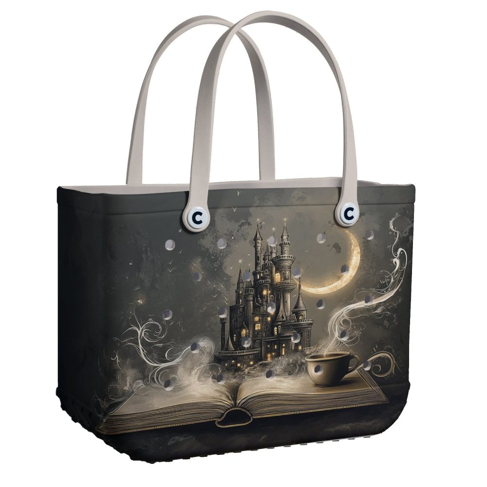 Bucket Tote Bag, Limited Edition Bogg Bag, Beach Bag Book Castle