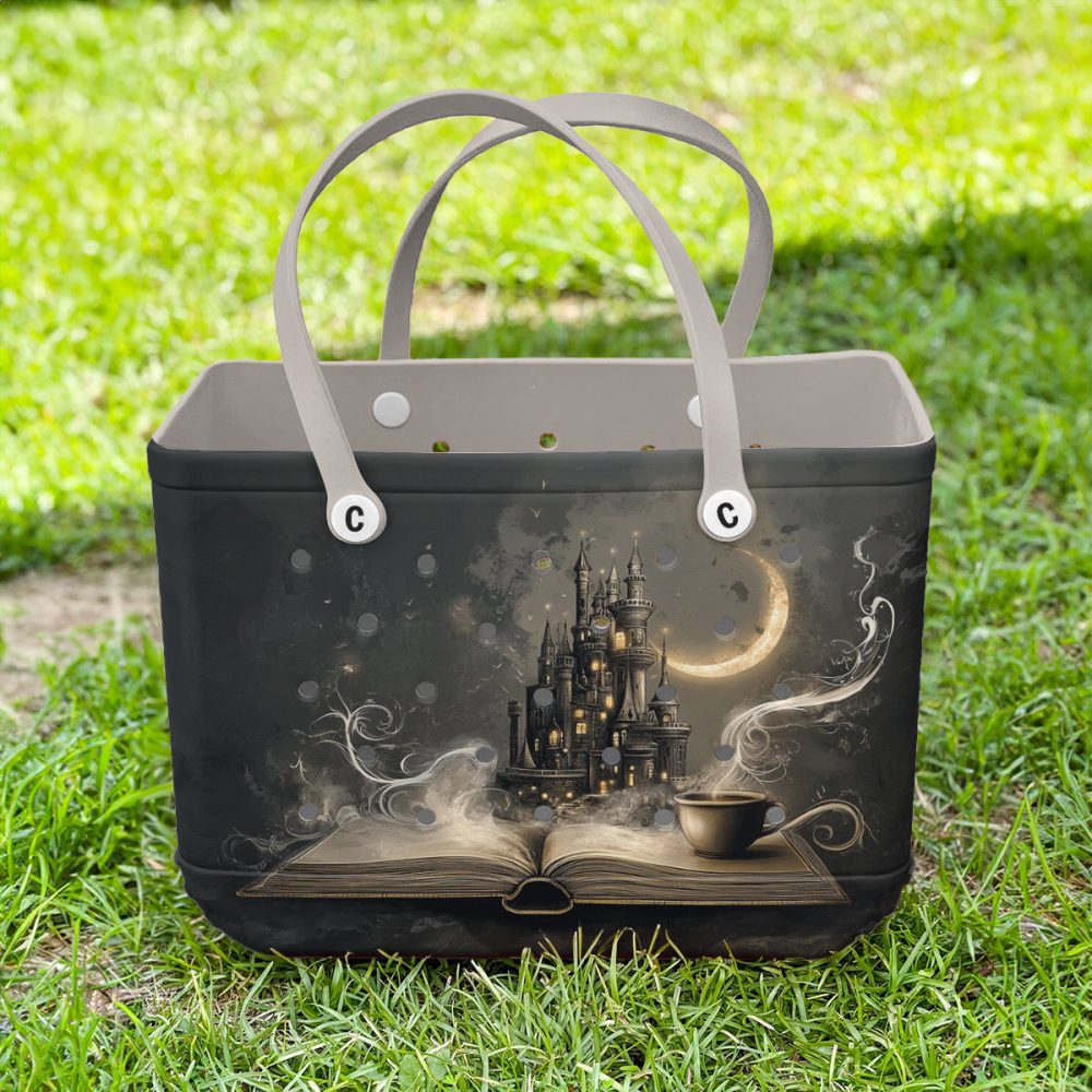 Bucket Tote Bag, Limited Edition Bogg Bag, Beach Bag Book Castle - Image 2