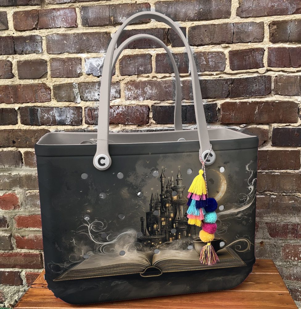 Bucket Tote Bag, Limited Edition Bogg Bag, Beach Bag Book Castle - Image 8