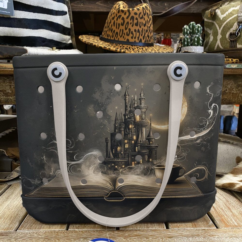 Bucket Tote Bag, Limited Edition Bogg Bag, Beach Bag Book Castle - Image 7