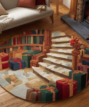 Book Haven Quilted Round Mat