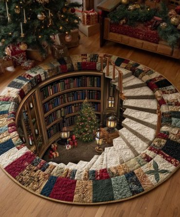 Book Nook Quilted Round Mat