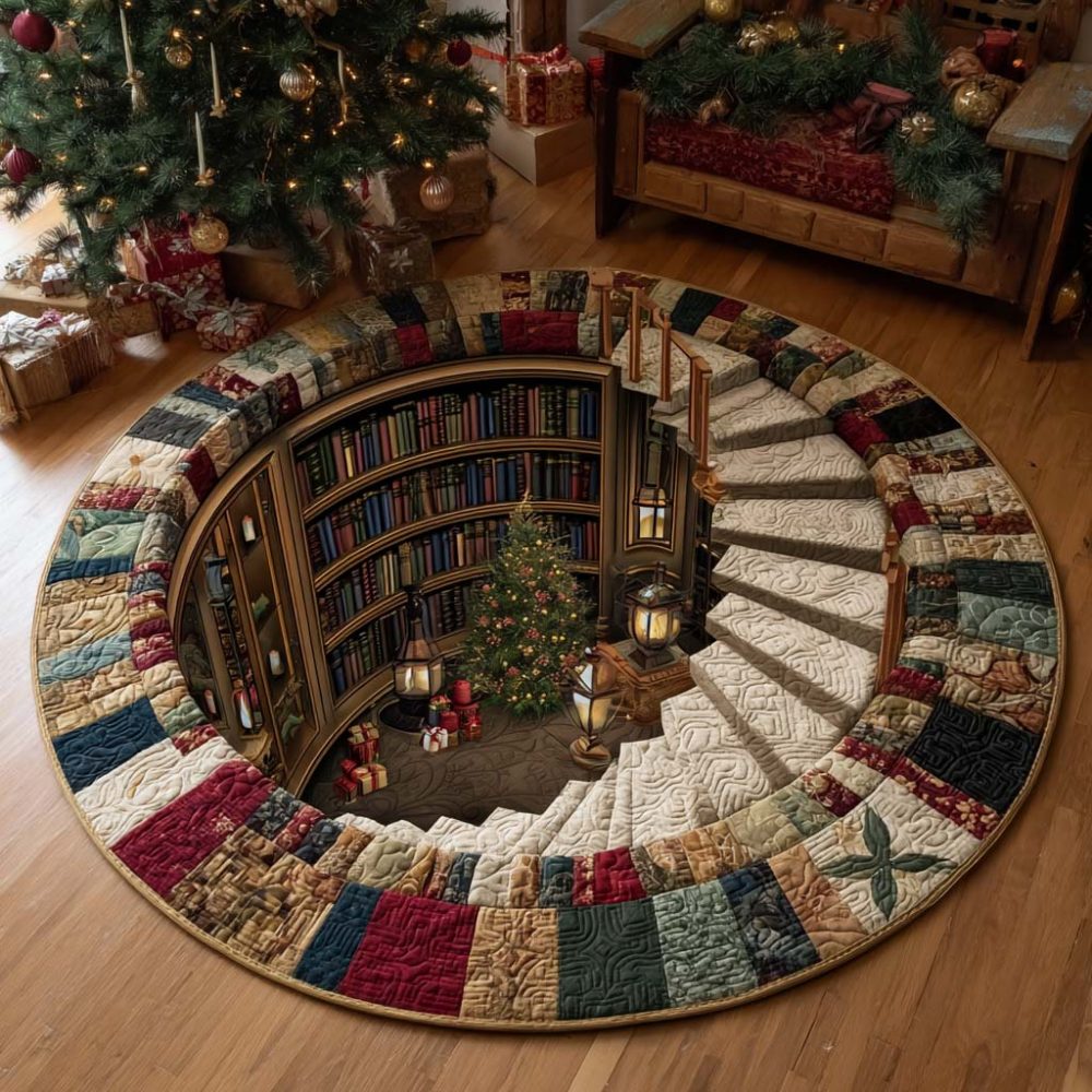 Book Nook Quilted Round Mat