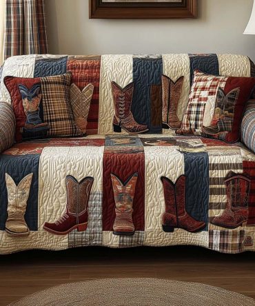 Boot Scooting Quilted Sofa Cover
