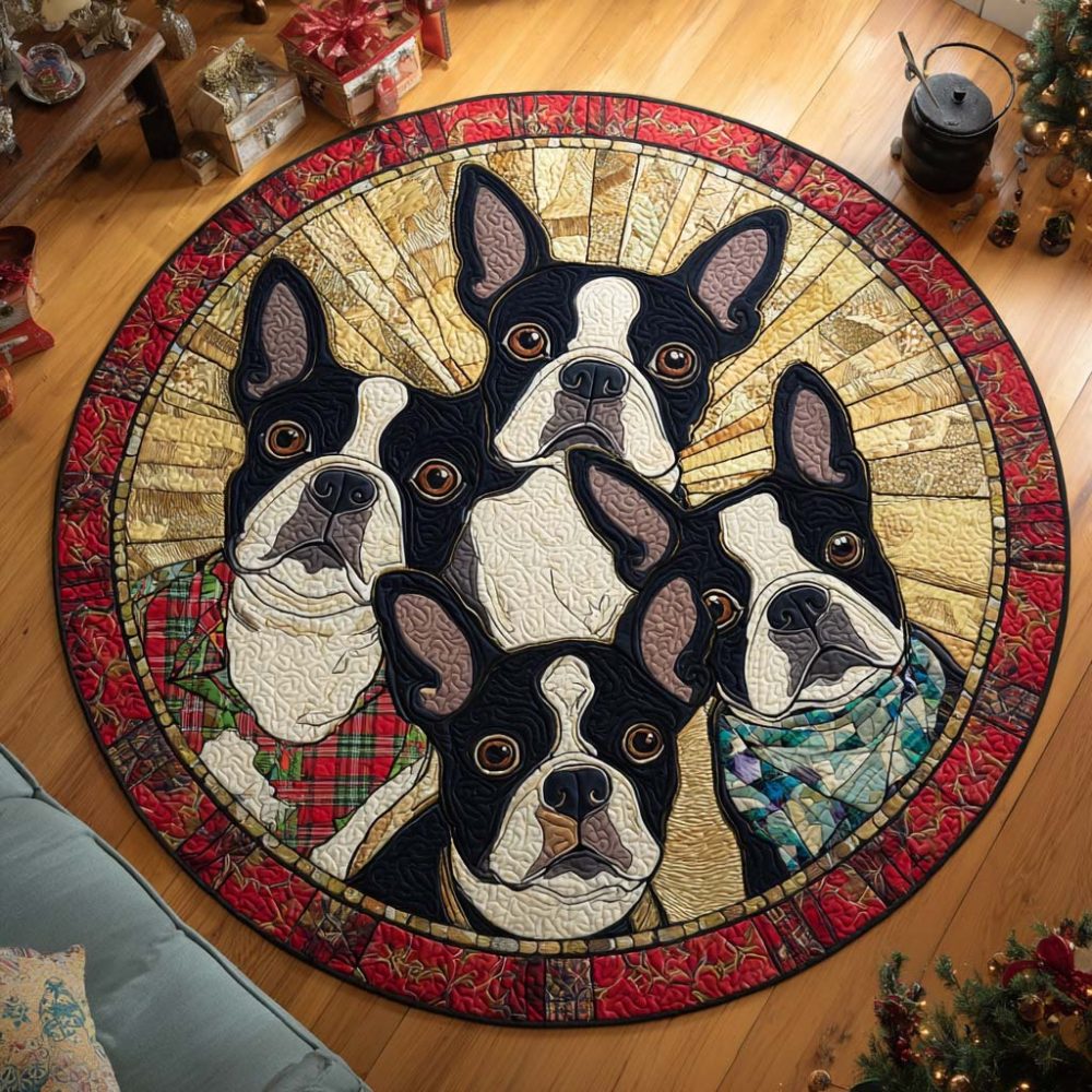 Boston Holiday Quartet Quilted Round Mat