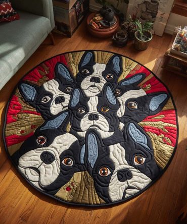 Boston Pop Art Quilted Round Mat