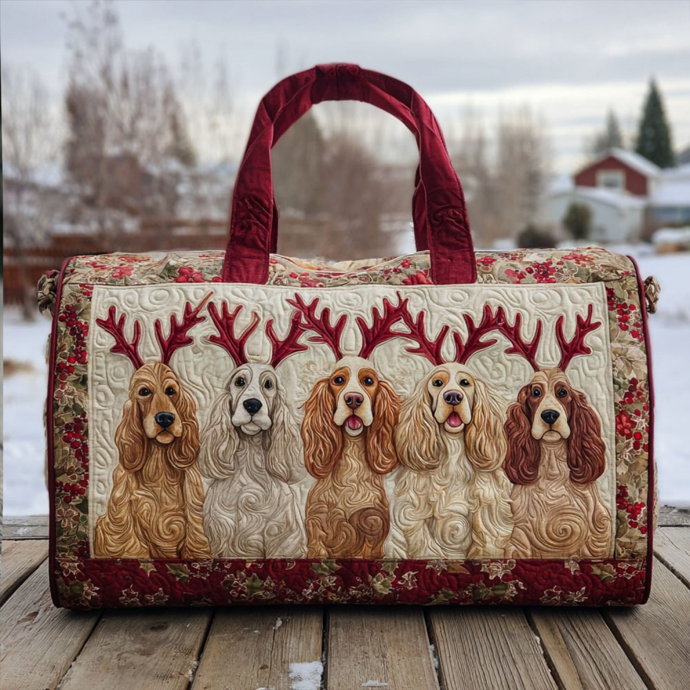 Bouncy Spaniel Quilted Duffle Bag