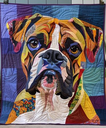 Boxer Charm Quilted Blanket
