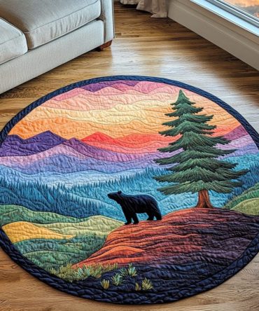 Brave Bear Quilted Round Mat