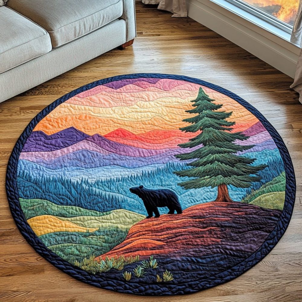 Brave Bear Quilted Round Mat