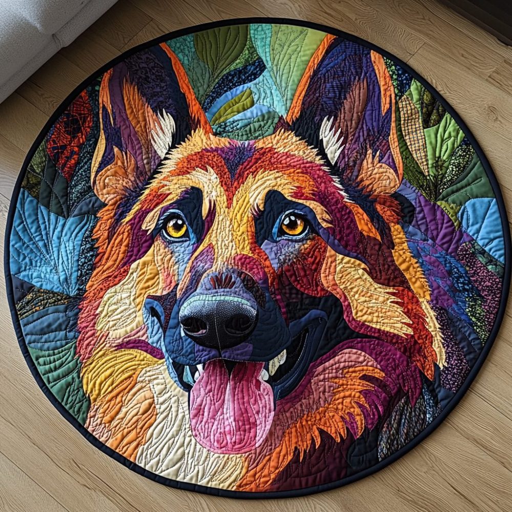 Braveheart Pup Quilted Round Mat