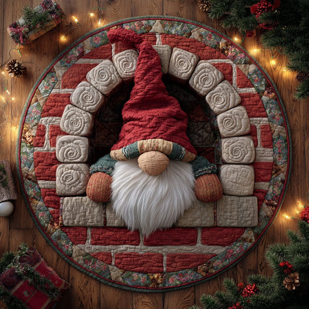Brickland Santa Arch Quilted Round Mat
