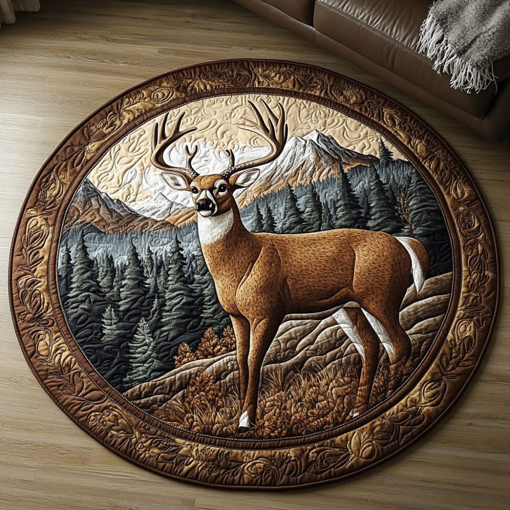 Buck Charm Quilted Round Mat