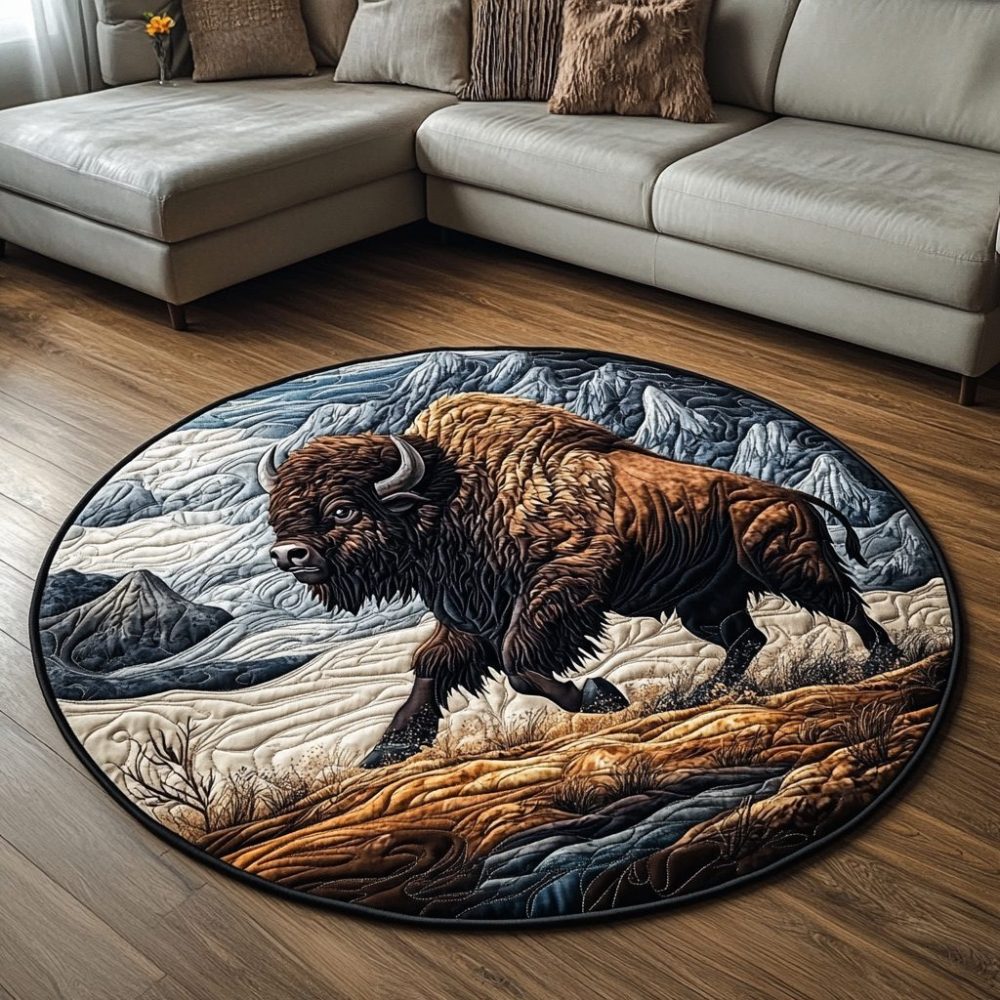 Buffalo Bliss Quilted Round Mat