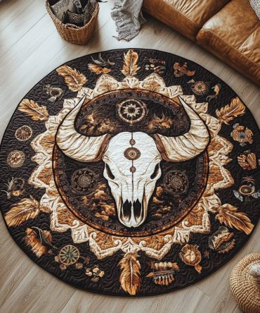 Buffalo Circle Quilted Round Mat