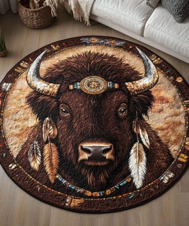 Buffalo Spirit Quilted Round Mat