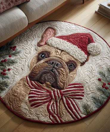 Bulldog Dreamer Quilted Round Mat