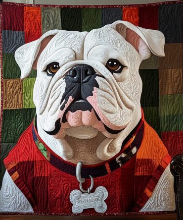 Bulldog In Style Quilted Blanket