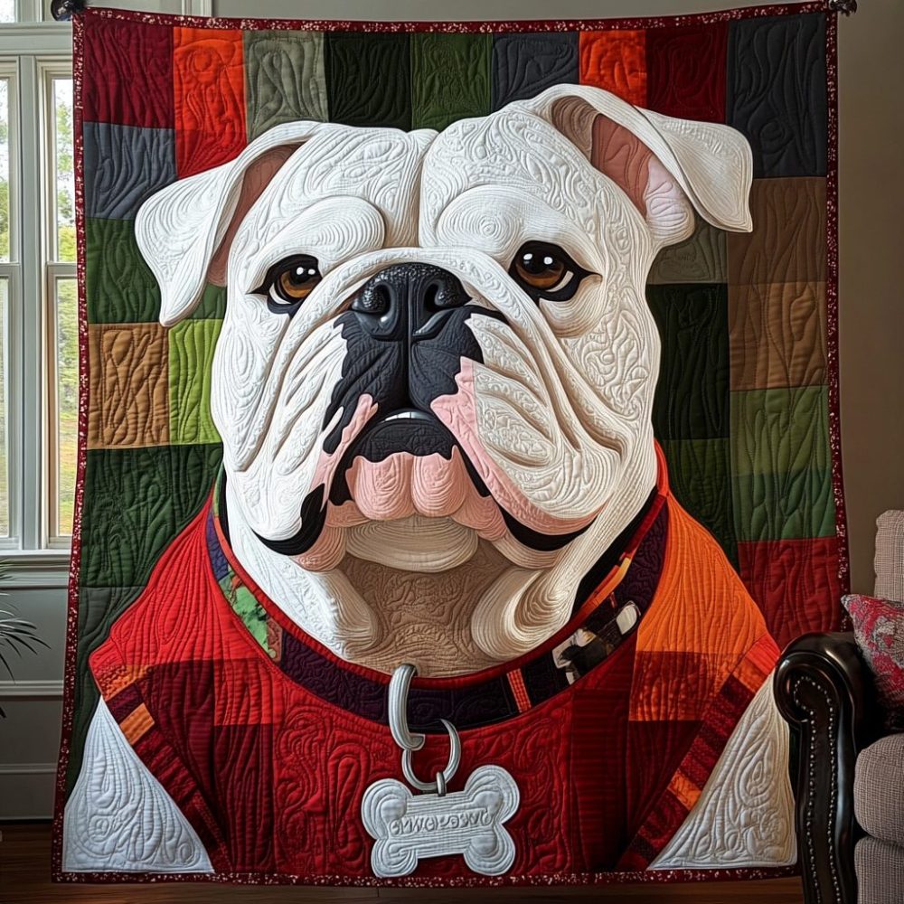 Bulldog In Style Quilted Blanket