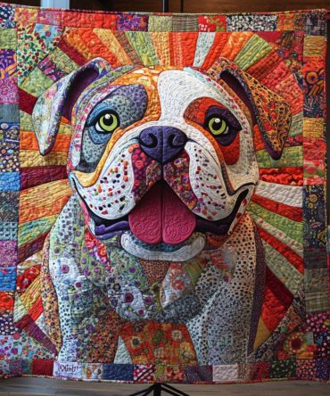 Bulldog Love Quilted Blanket