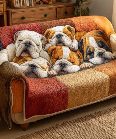 Bulldog Nap Haven Quilted Sofa Cover