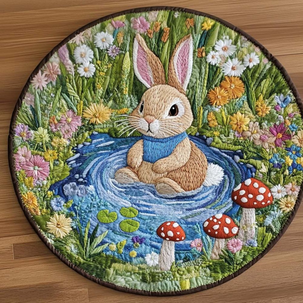 Bunny Dreams Quilted Round Mat