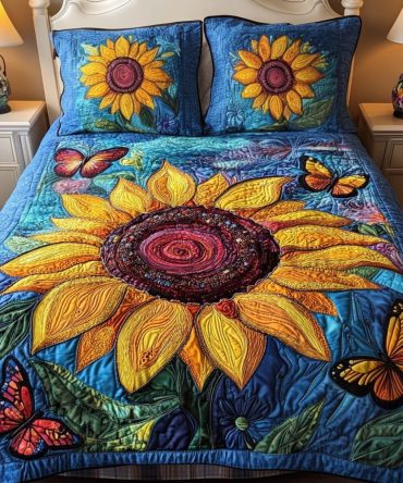 Butterfly Blooms 3-Piece Quilted Bedding Set