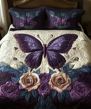 Butterfly Dreams 3-Piece Quilted Bedding Set
