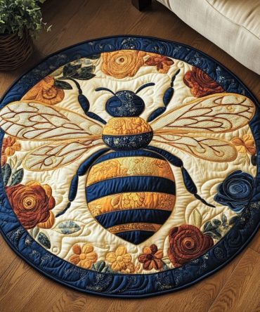 Buzz Bloom Quilted Round Mat