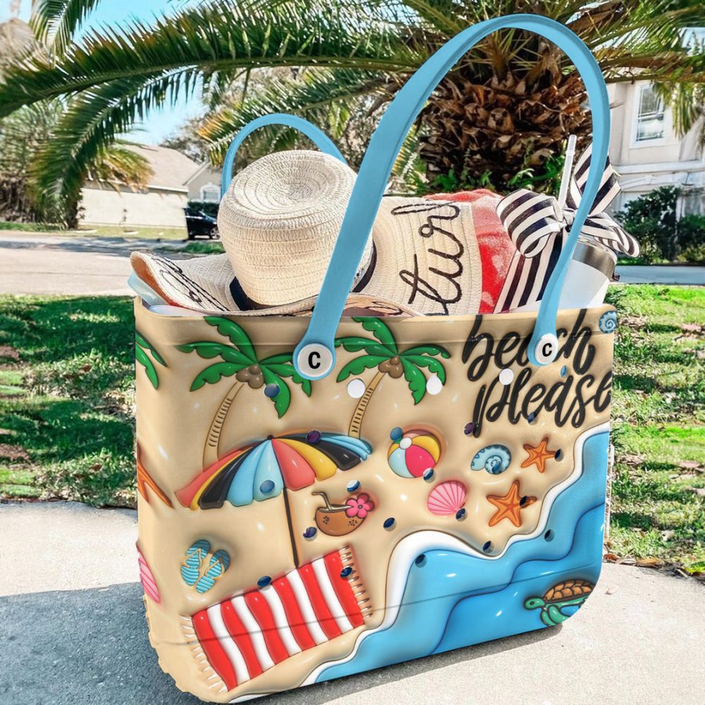 Colorful Beach-Themed Tote Bag - Perfect For Summer Getaways & Poolside Fun! - Image 3