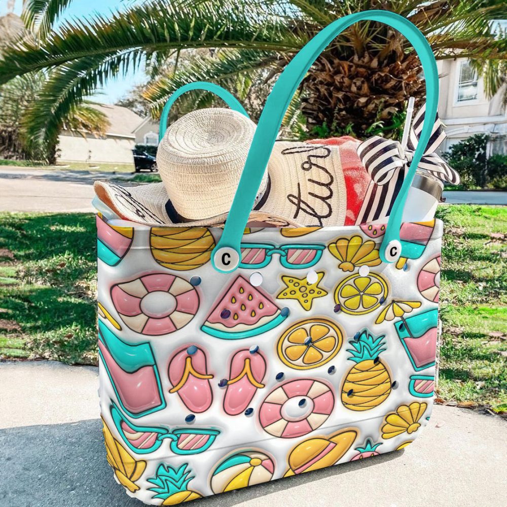Bucket Tote Bag, Limited Edition Bogg Bag, Beach Bag Summer Giggles - Image 4