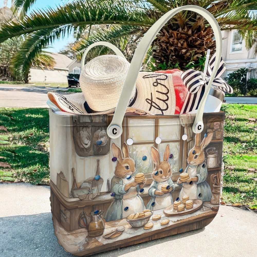 Bucket Tote Bag, Limited Edition Bogg Bag, Beach Bag Baking Bunny - Image 5