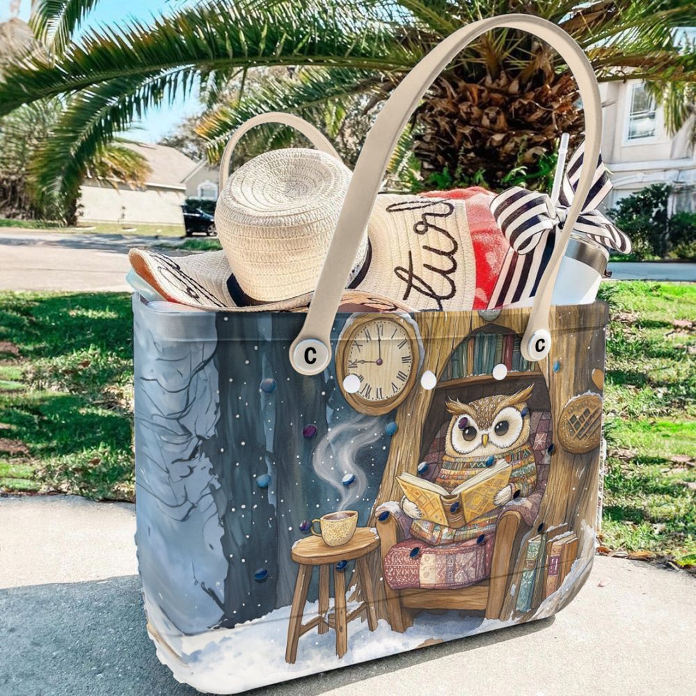 Bucket Tote Bag, Limited Edition Bogg Bag, Beach Bag Snowy Wisdom - Image 5