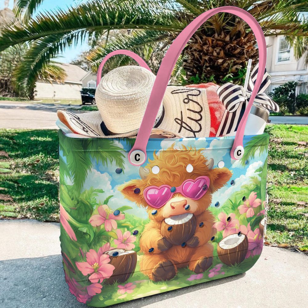 Bucket Tote Bag, Limited Edition Bogg Bag, Beach Bag Coco Moo - Image 2