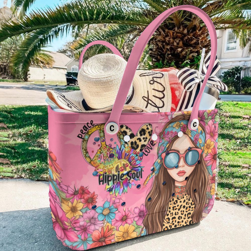 Vibrant Hippie Soul Tote Bag - Floral, Peace & Love Design, Perfect For Summer - Image 5