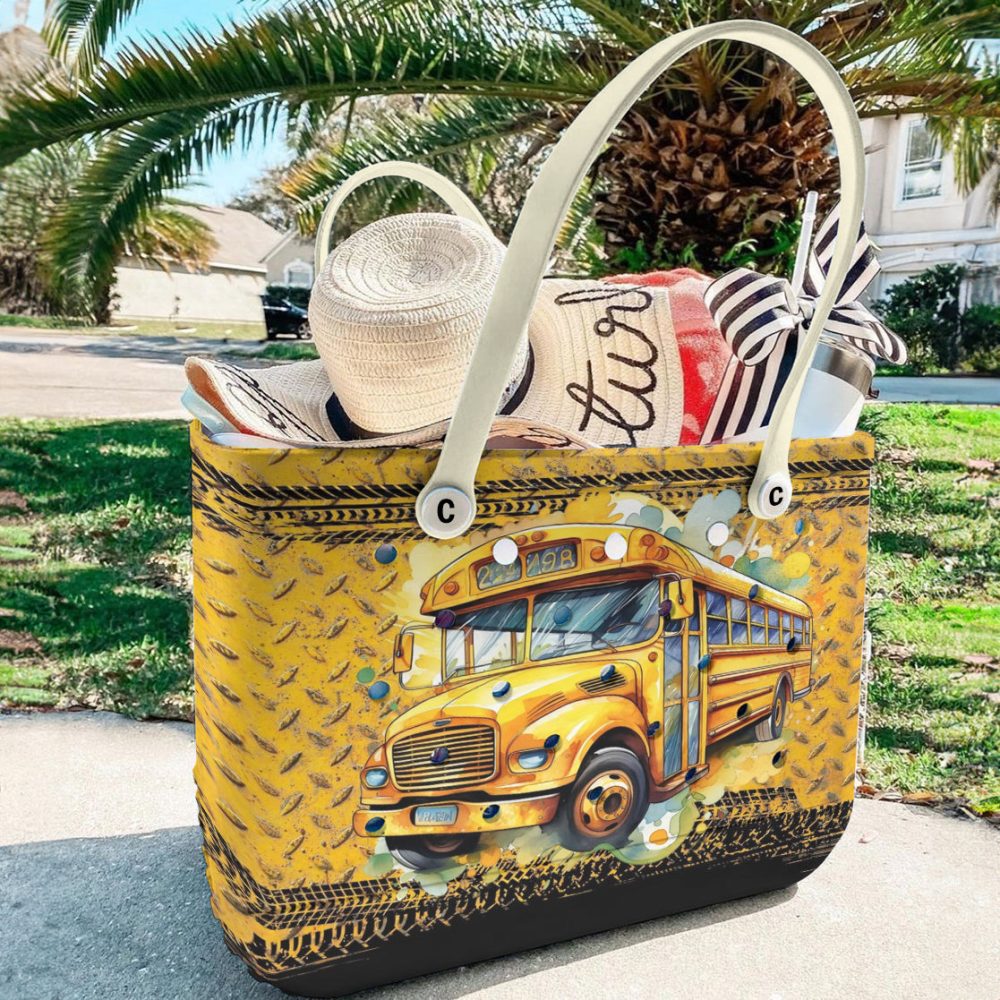 Vibrant School Bus Design Tote Bag – Durable, Stylish & Spacious For Everyday Use - Image 5