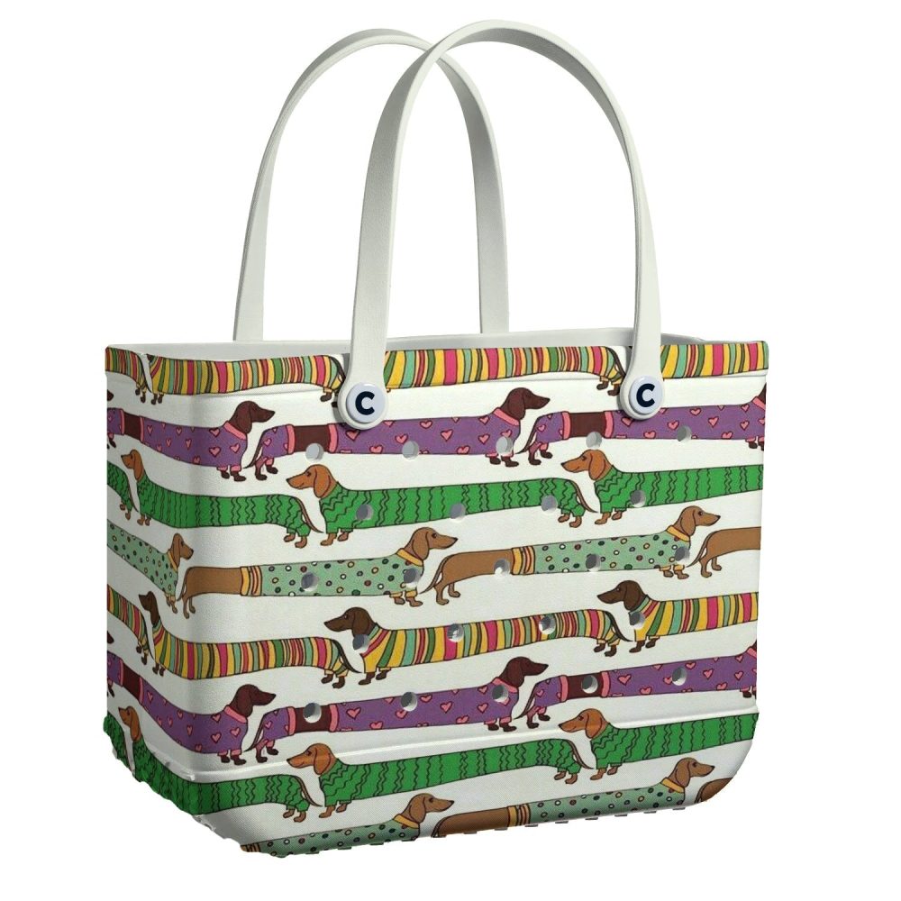 Bucket Tote Bag, Limited Edition Bogg Bag, Beach Bag Running Pup