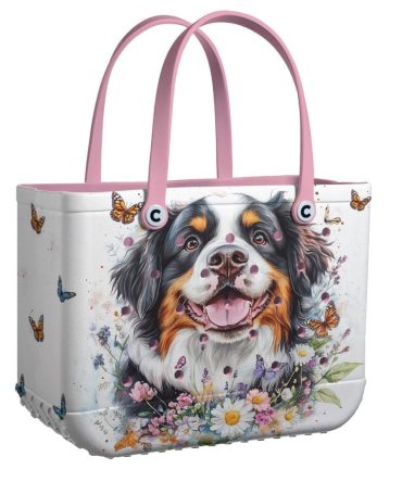 Bucket Tote Bag, Limited Edition Bogg Bag, Beach Bag Blossom Bernese