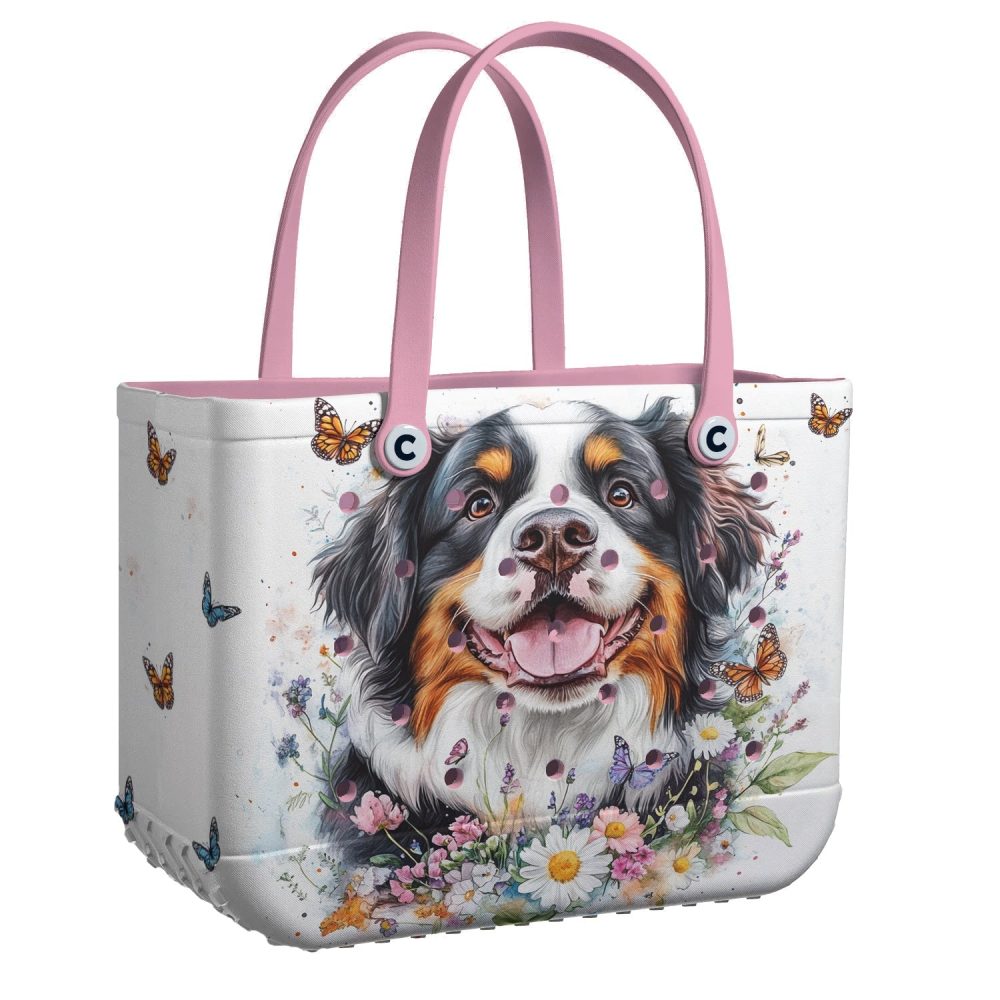 Bucket Tote Bag, Limited Edition Bogg Bag, Beach Bag Blossom Bernese