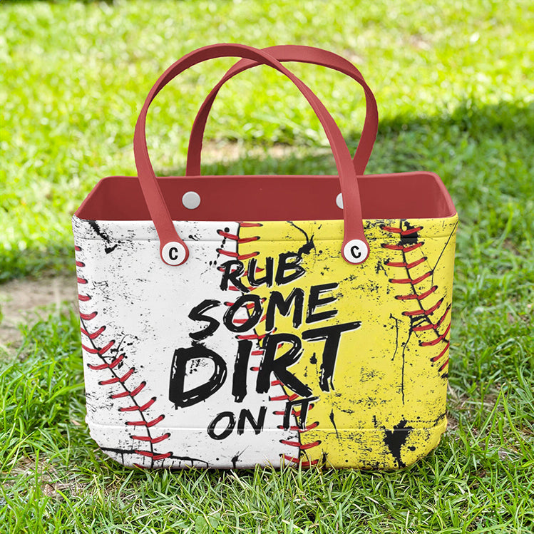 Stylish Baseball-Themed Tote Bag - 'Rub Some Dirt On It' Design For Sports Lovers - Image 3