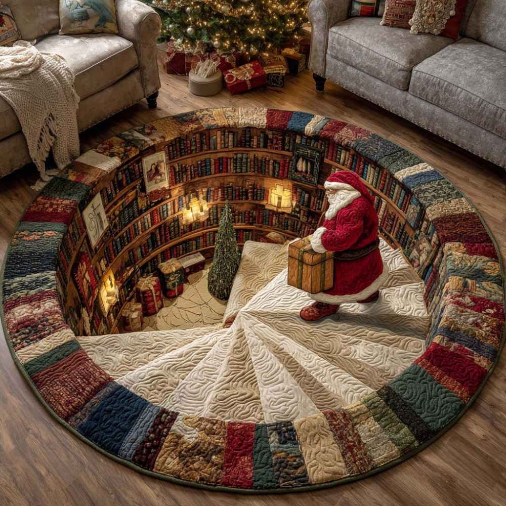 Cabin Light Glow Quilted Round Mat