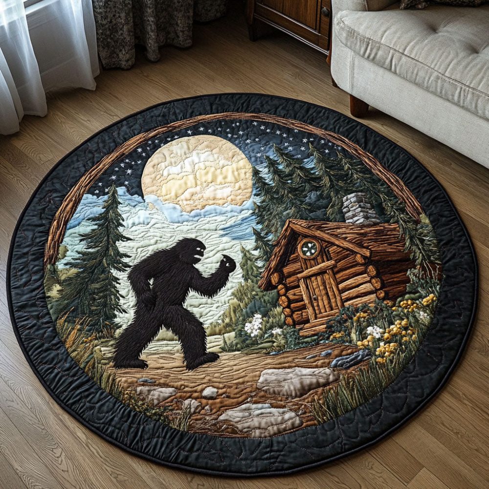 Cabin Visitor Quilted Round Mat