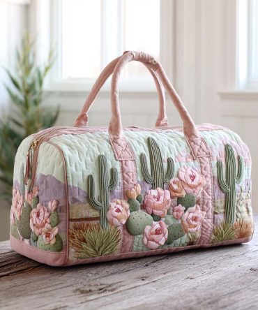Cactus Blossom Quilted Duffle Bag