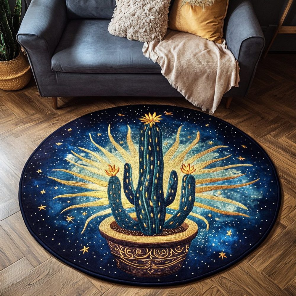 Cactus Breeze Quilted Round Mat