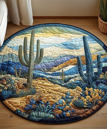 Cactus Charm Quilted Round Mat