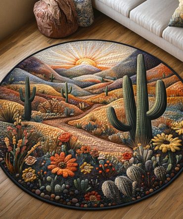 Cactus Garden Quilted Round Mat