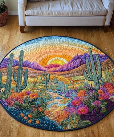 Cactus Grove Quilted Round Mat