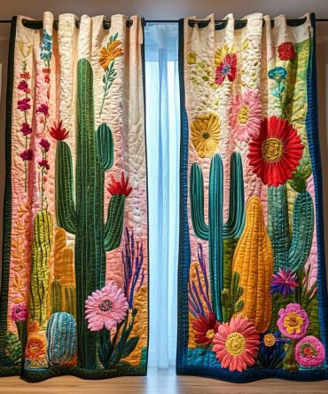 Cactus Horizon Quilted Curtains
